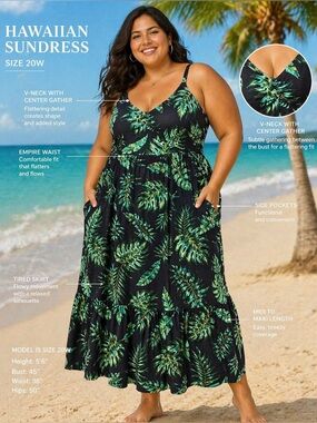 H&M Black and Green Maxi Dress